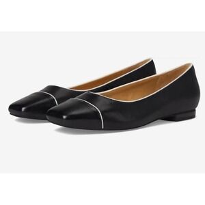 Trotters Harbor Square Toe Womens 12 Med Black Leather‎ Square Toe Flat Shoe New